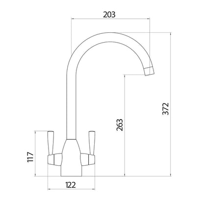 Luxe81 Wycombe Brushed Nickel Kitchen Mixer Tap