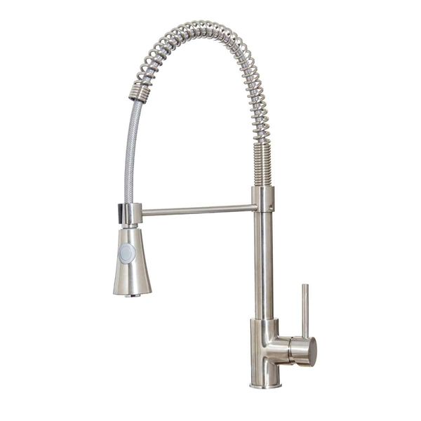 Luxe81 Rycka Spring Brushed Nickel Pull-Out Kitchen Mixer Tap