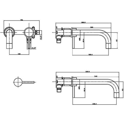 Luxe81 Core Wall Mounted Basin and Bath Tap