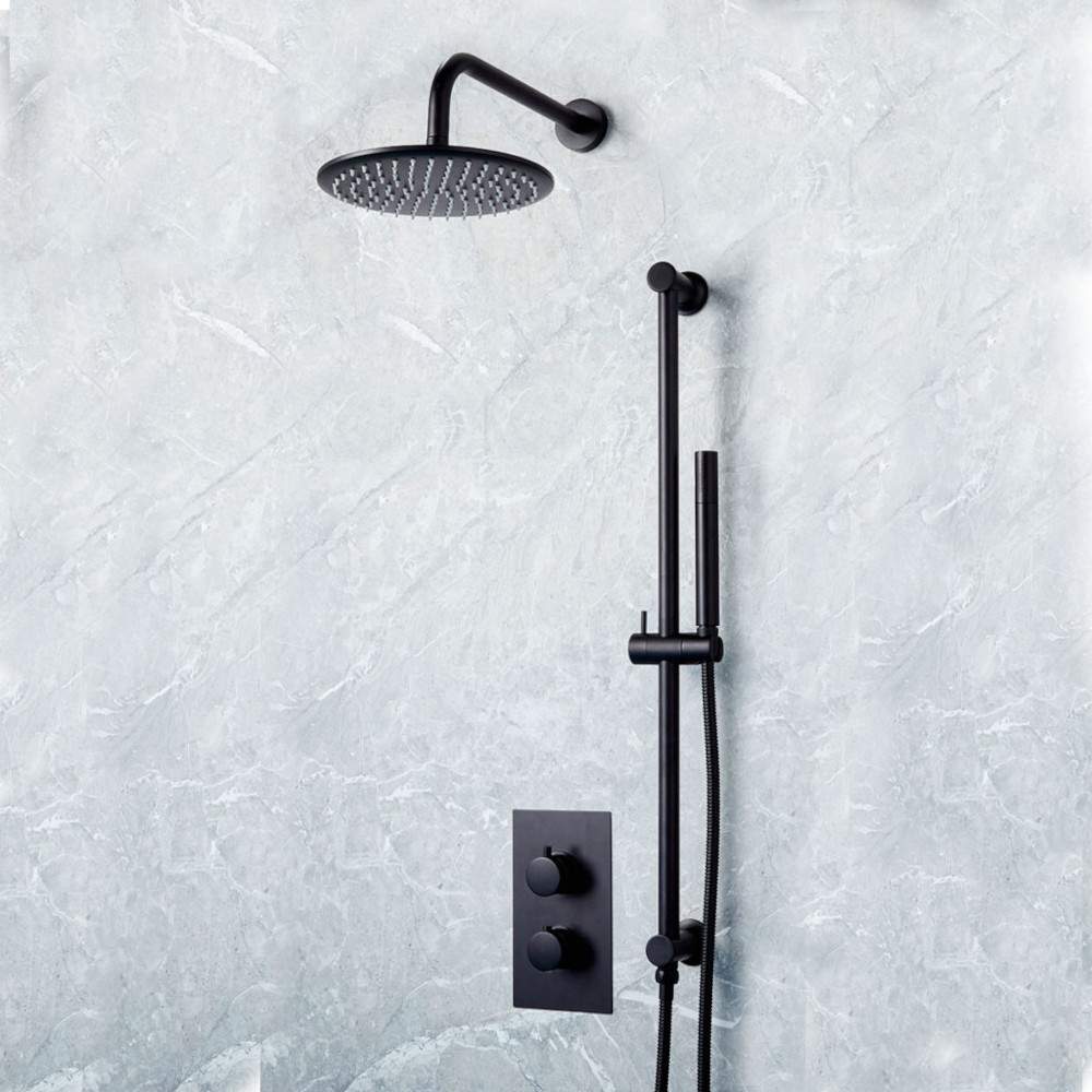 Luxe81 Core Round Handle, Head and Handset Riser Built-in Shower Kit