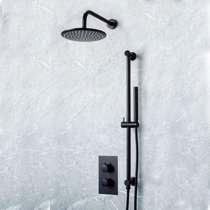 Luxe81 Core Round Handle, Head and Handset Riser Built-in Shower Kit