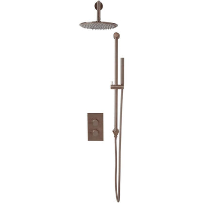 Luxe81 Core Round Handle, Head and Handset Riser Built-in Shower Kit