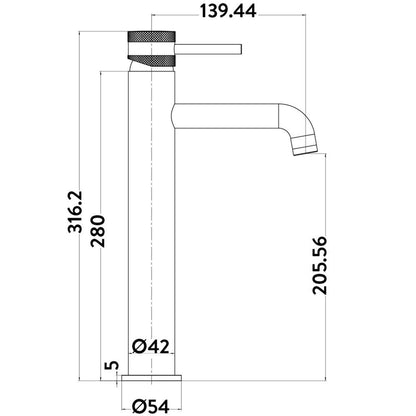 Luxe81 Core Tall Mono Basin Mixer Tap