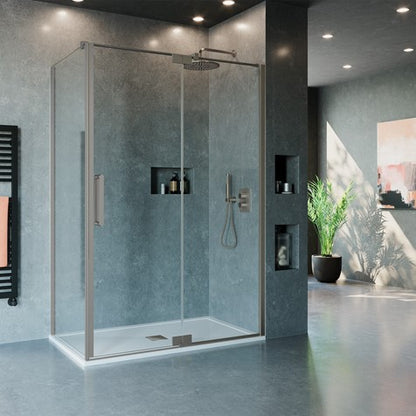 Crosswater Optix OXPDVC0800 10 Pivot Door with Inline Panel