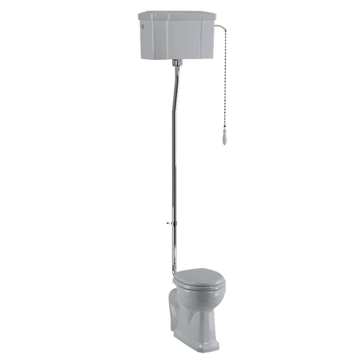 Burlington P2 BLUE Bespoke Standard High Level WC 670mm With Flush Ceramic Cistern
