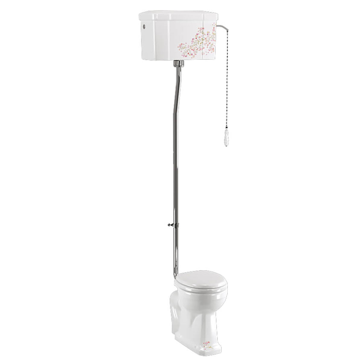 Burlington P2 BLUE Bespoke Standard High Level WC 670mm With Flush Ceramic Cistern