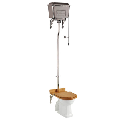 Burlington P2 White High Level WC With Chrome Lever Cistern