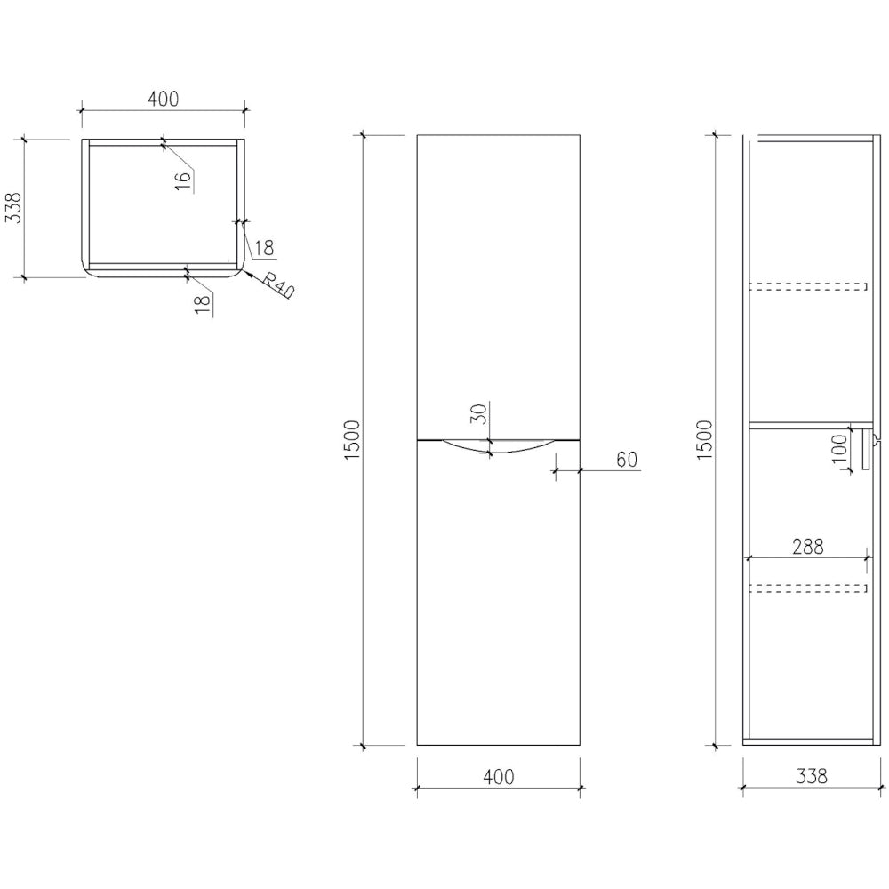 Luxe81 Bella Tall Bathroom Cabinet