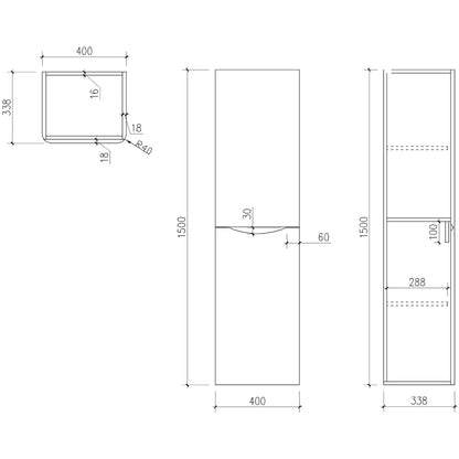 Luxe81 Bella Tall Bathroom Cabinet