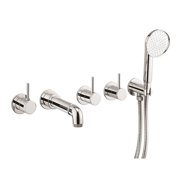 Crosswater Mpro Industrial 5 Hole Bath Filler With Spout & Handset