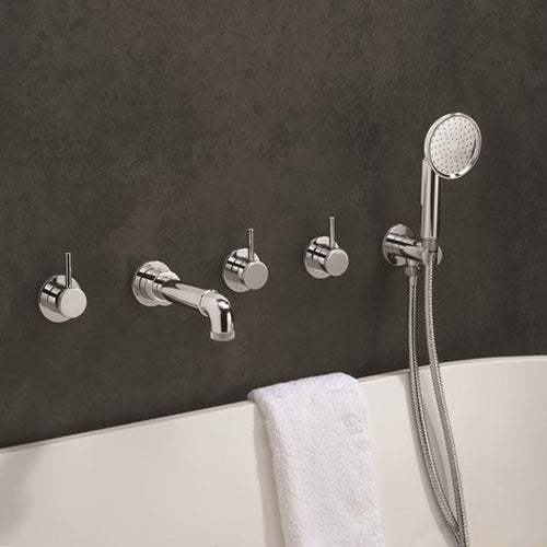 Crosswater Mpro Industrial 5 Hole Bath Filler With Spout & Handset