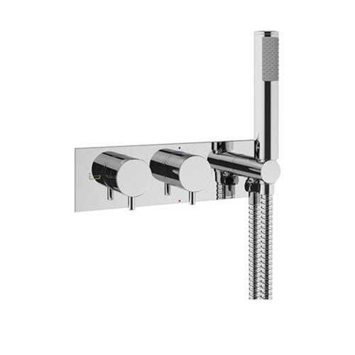 Crosswater MPRO 2 Outlet 2 Handle Concealed Thermostatic Bath Valve & Handset