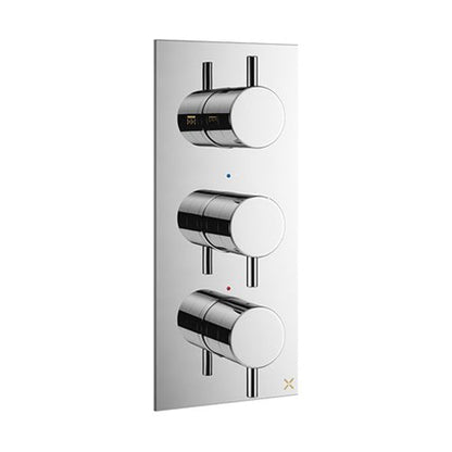 Crosswater MPRO 2 Outlet 3 Handle Concealed Thermostatic Shower Valve