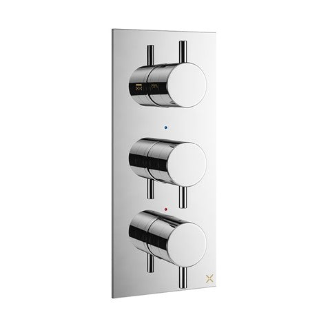 Crosswater MPRO 2 Outlet 3 Handle Concealed Thermostatic Shower Valve Portrait
