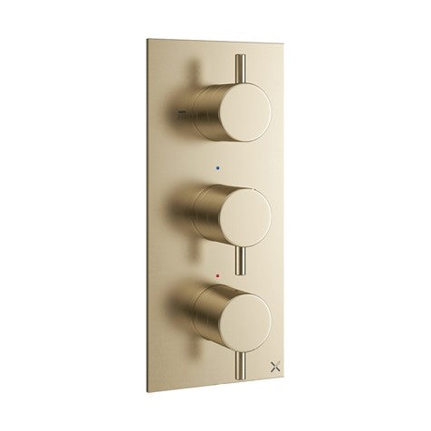 Crosswater MPRO 2 Outlet 3 Handle Concealed Thermostatic Shower Valve Portrait