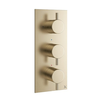 Crosswater MPRO 2 Outlet 3 Handle Concealed Thermostatic Shower Valve Portrait