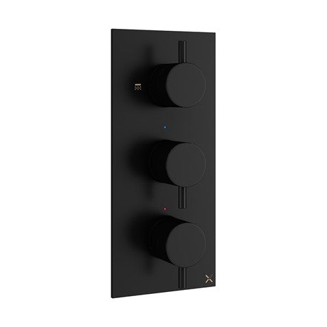 Crosswater MPRO 2 Outlet 3 Handle Concealed Thermostatic Shower Valve Portrait