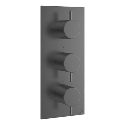 Crosswater MPRO 2 Outlet 3 Handle Concealed Thermostatic Shower Valve