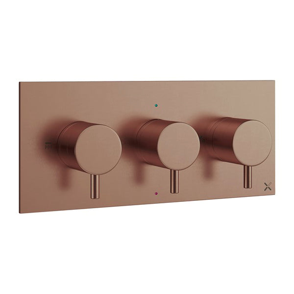 Crosswater MPRO 2 Outlet 3 Handle Concealed Thermostatic Shower Valve