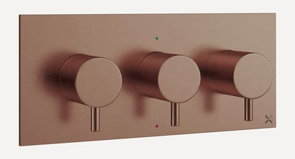 Crosswater MPRO 2 Outlet 3 Handle Concealed Thermostatic Shower Valve Landscape
