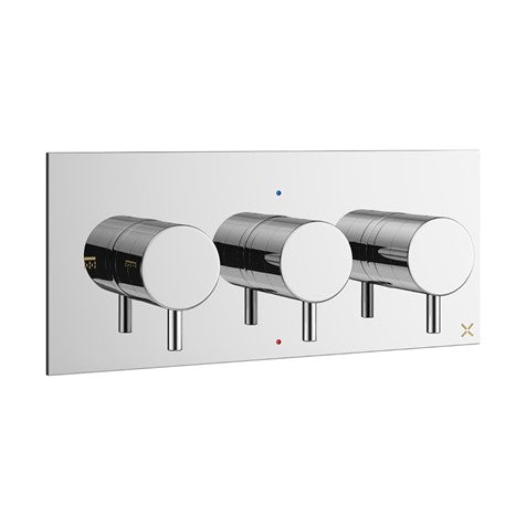 Crosswater MPRO 2 Outlet 3 Handle Concealed Thermostatic Shower Valve Landscape