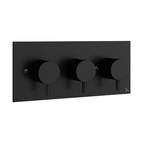 Crosswater MPRO 2 Outlet 3 Handle Concealed Thermostatic Shower Valve Landscape