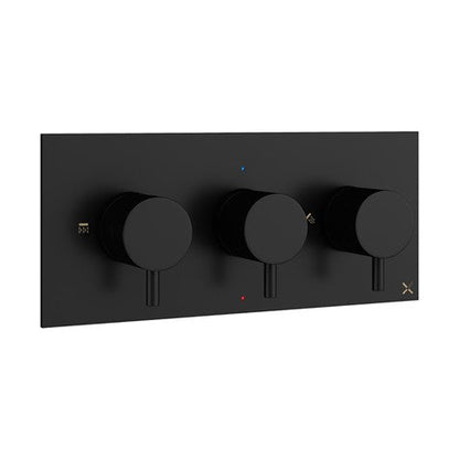 Crosswater MPRO 2 Outlet 3 Handle Concealed Thermostatic Shower Valve Landscape