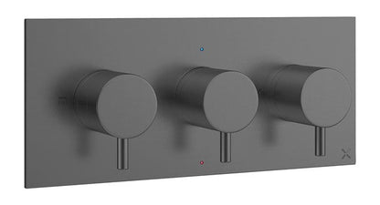 Crosswater MPRO 2 Outlet 3 Handle Concealed Thermostatic Shower Valve Landscape