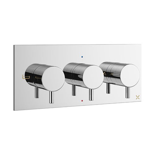 Crosswater MPRO 3 Outlet 3 Handle Concealed Thermostatic Shower Valve