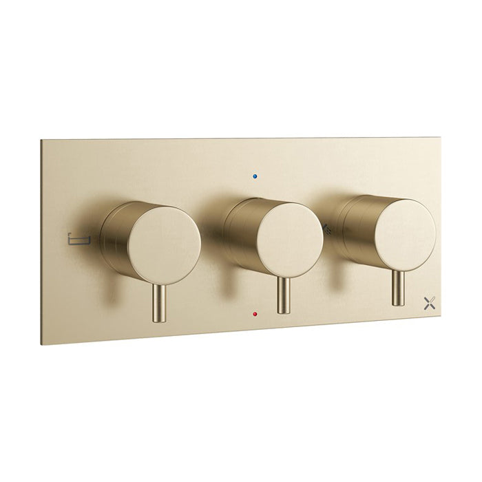 Crosswater MPRO 3 Outlet 3 Handle Concealed Thermostatic Shower Valve