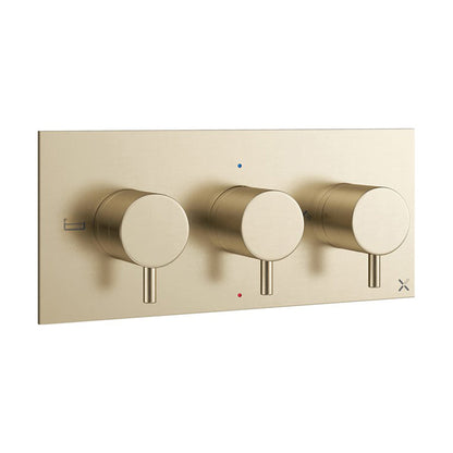 Crosswater MPRO 3 Outlet 3 Handle Concealed Thermostatic Shower Valve