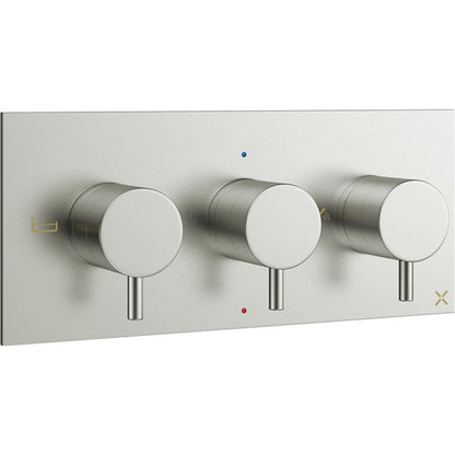 Crosswater MPRO 3 Outlet 3 Handle Concealed Thermostatic Shower Valve