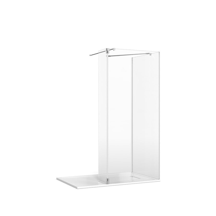 Crosswater Gallery 8 Glass Corner with Hinged Deflector (Wall/Angled Bracing Bars)