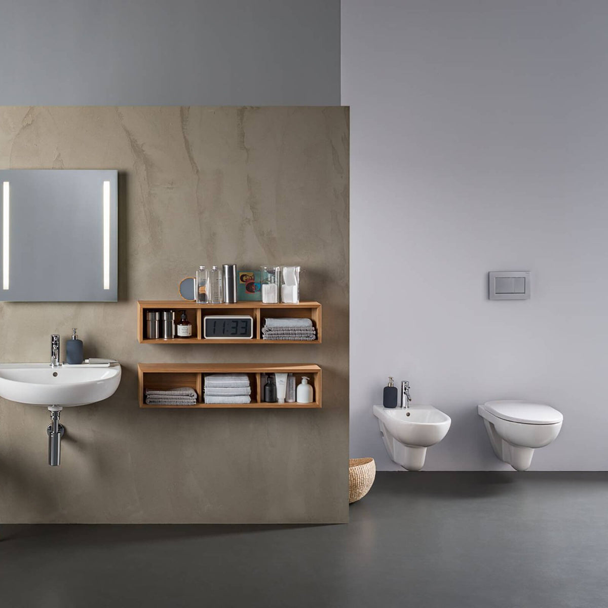 Geberit 501.752.00.1 Selnova Round Grab And Go 355 x 530mm Wall Hung Washdown WC Toilet