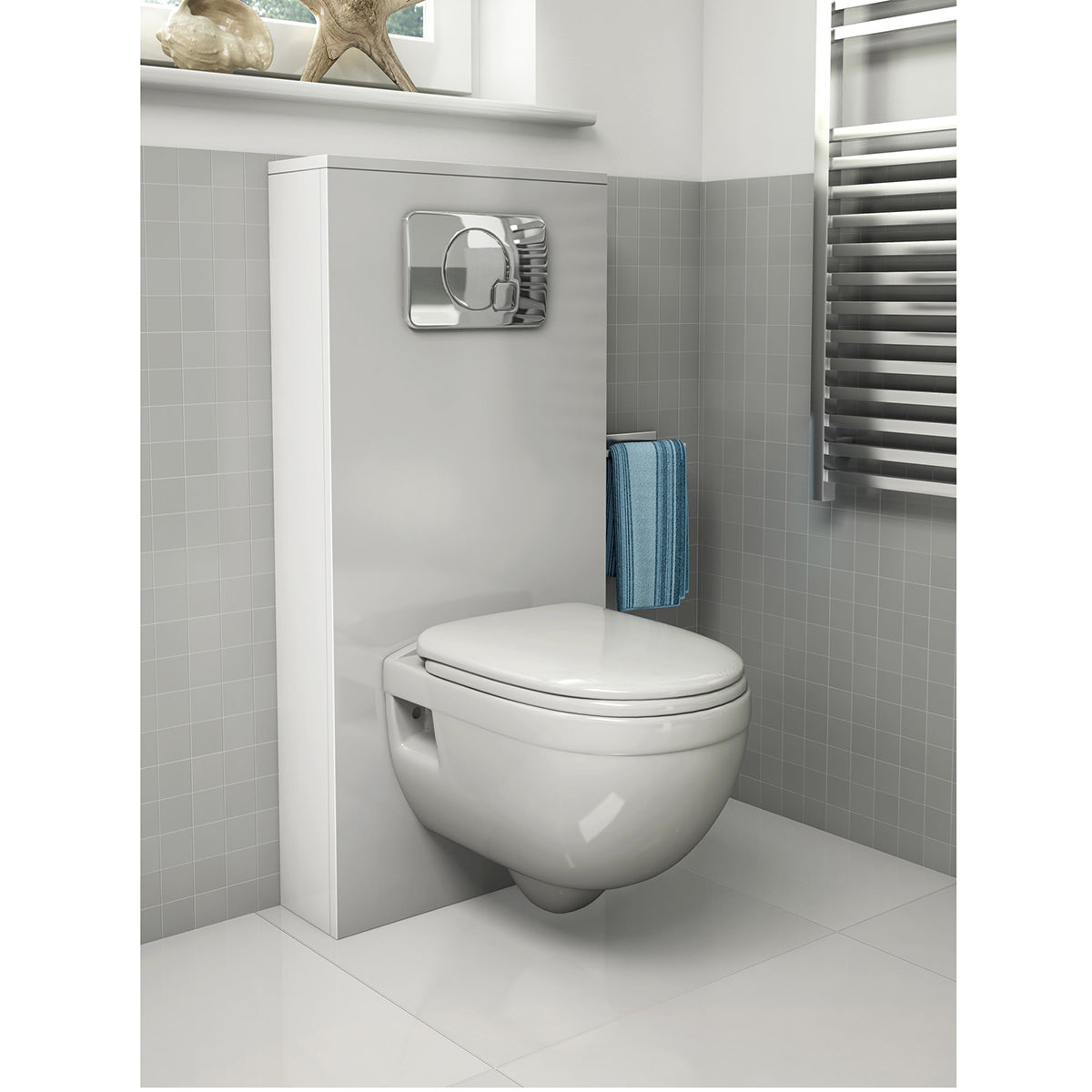 IMEX CH1076 Ivo White Wall Hung WC Bowl 500mm
