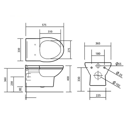 Silverdale EMPANWM6WHI Empire Wall Mounted WC Pan White
