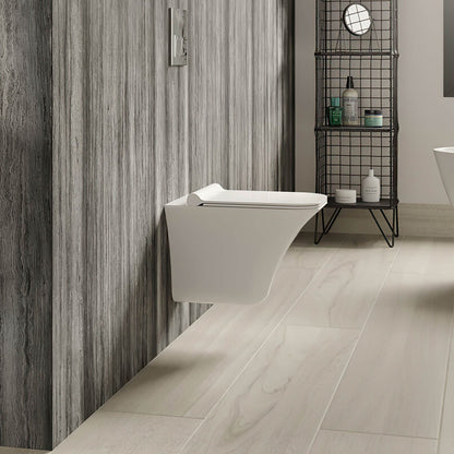 Hudson NCT140 Reed Grace 350 x 475mm Wall Hung Rimless Pan And Soft Close Seat