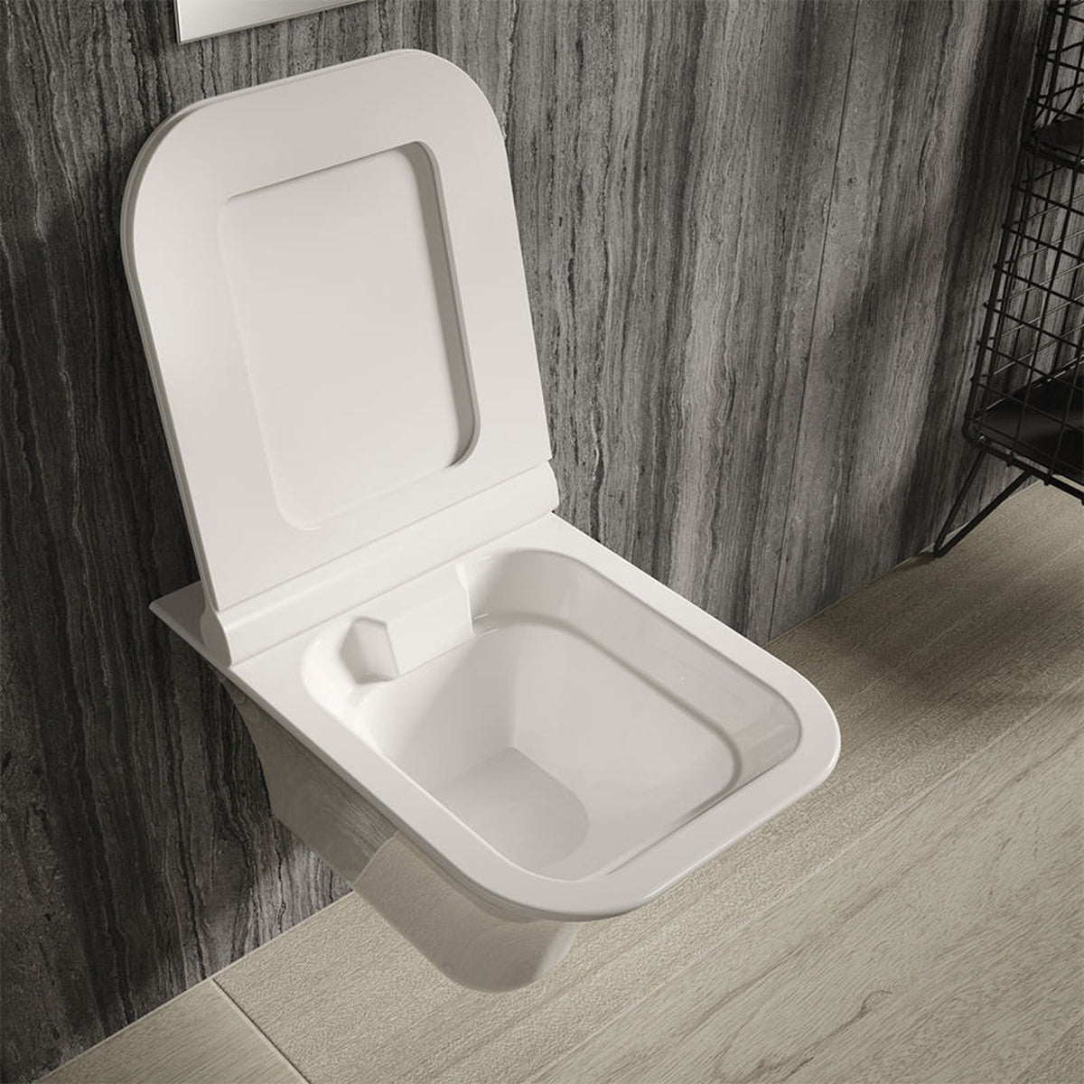 Hudson NCT140 Reed Grace 350 x 475mm Wall Hung Rimless Pan And Soft Close Seat