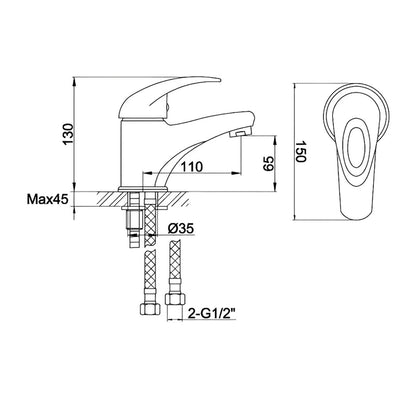 IMEX CH10100 Essence 500mm Wall Hung WC Bowl With Seat