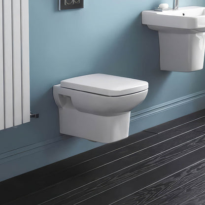 Hudson CPA005 Reed Arlo 350 x 525mm Square Wall Hung Pan White And Soft Close Seat