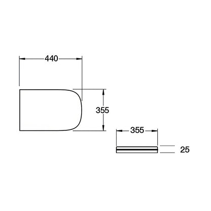 IMEX CH10134R Grace Rimless Wall Hung White WC Bowl And Soft Close Seat 500mm