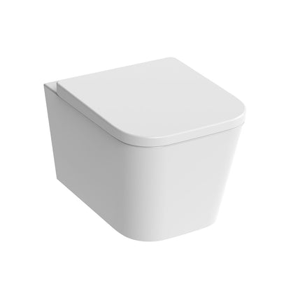 Saneux MAWH01 Matteo Gloss White Wall Hung WC Pan With Toilet Seat