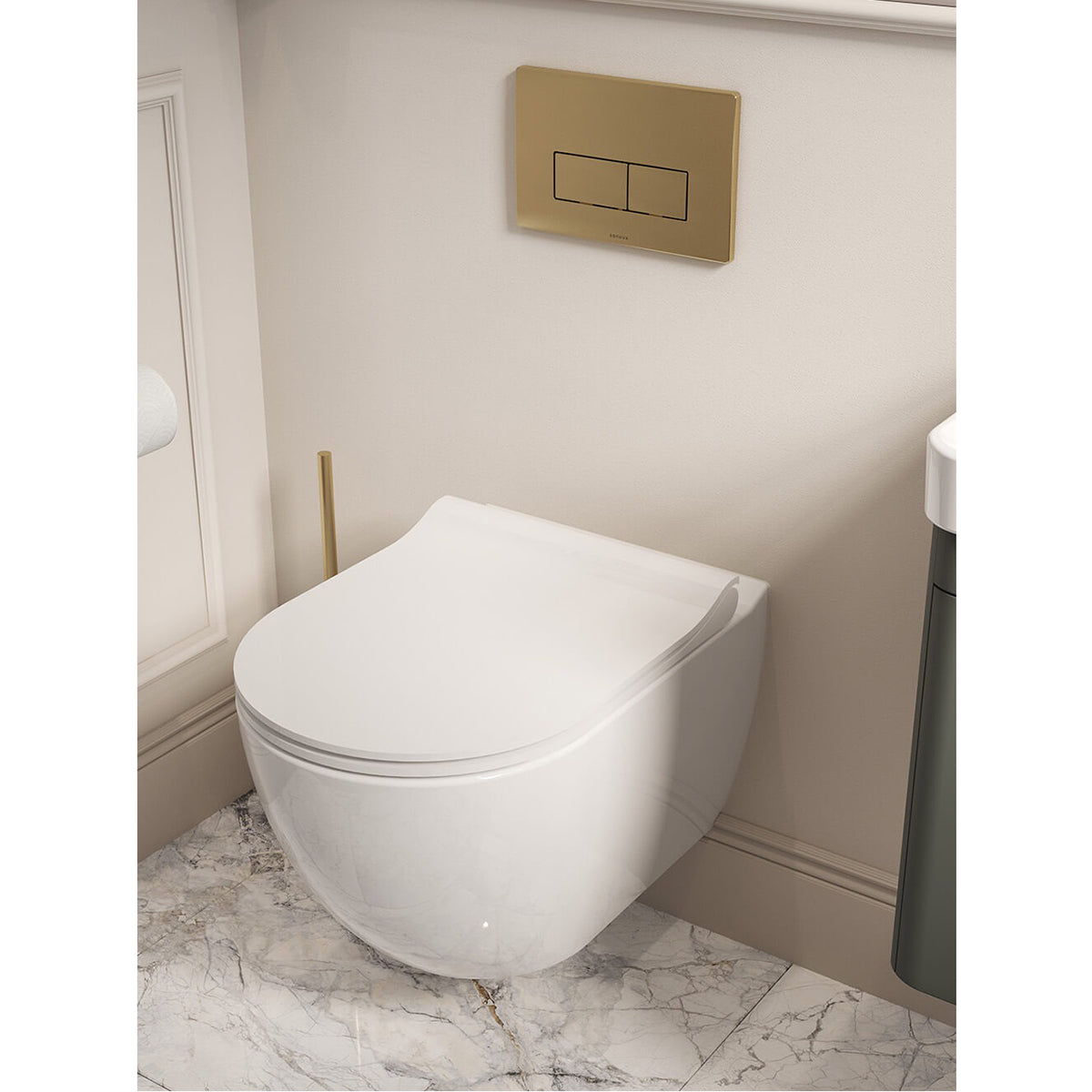 Saneux PR096 Prague Gloss White Wall Mounted WC Pan