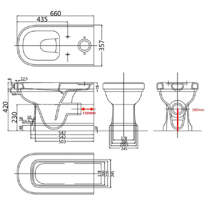 Burlington Riviera RIV10 White Full Back To Wall Close Coupled Pan With Cistern And Seat