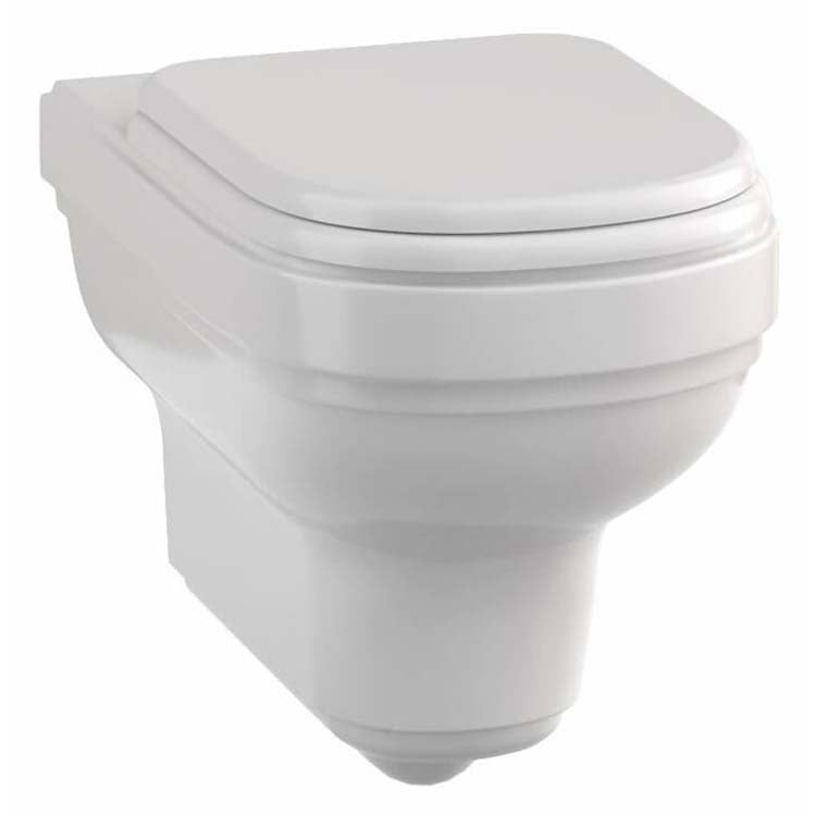 Burlington RIV13 Riviera 535mm White Wall Hung WC Pan With Seat