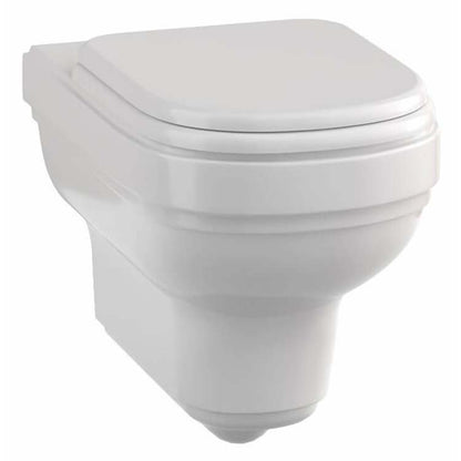 Burlington RIV13 Riviera 535mm White Wall Hung WC Pan With Seat