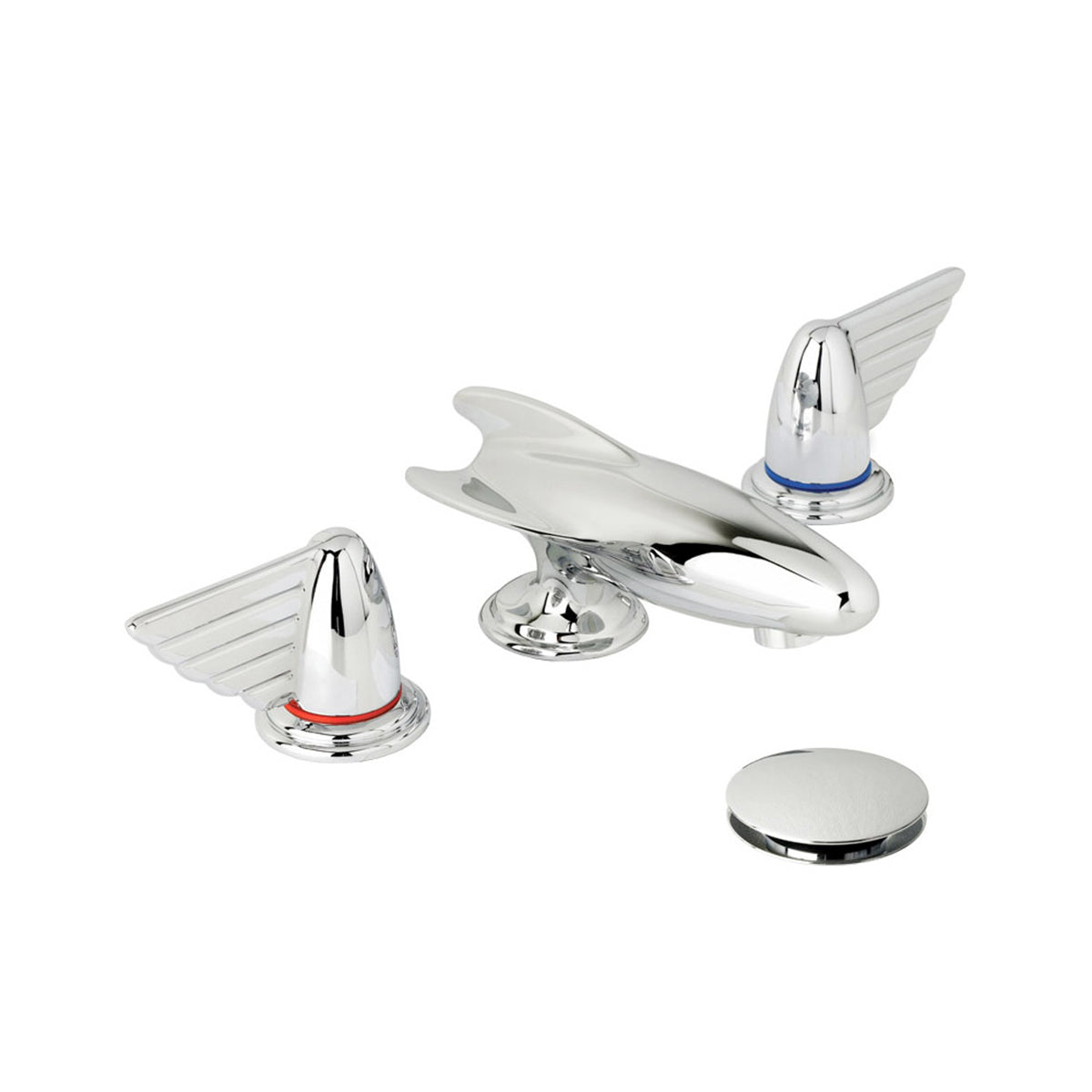 Lefroy Brooks Belle Aire basin mixer with levers & click-up waste
