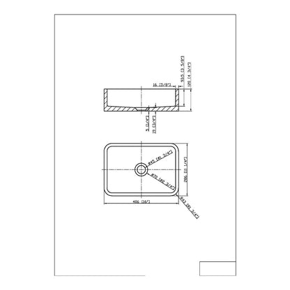Luxe81 Rok 406 x 286mm Rectangular Basin