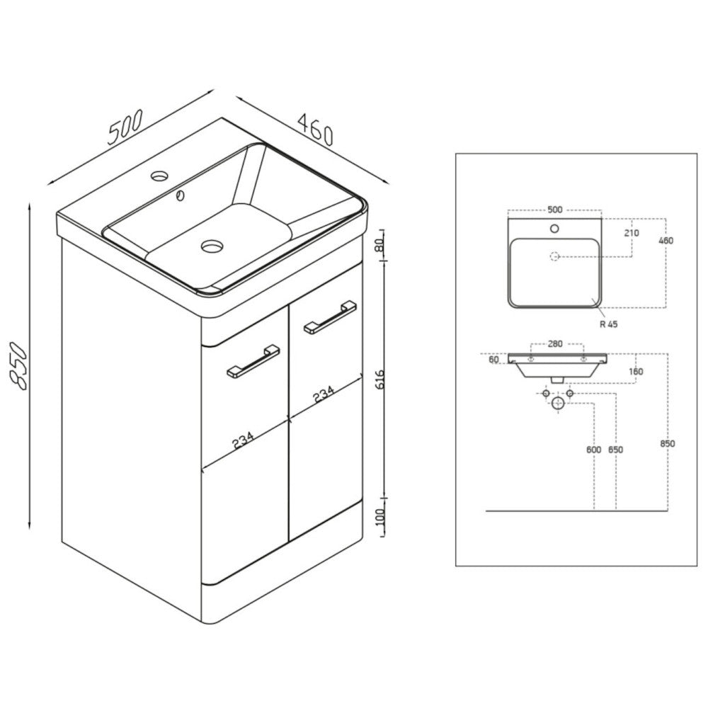Luxe81 Rossini Vanity Unit