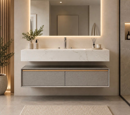 Luxe81 Unit with 3TH Marble Stone Top 1195 x 555 x 270mm